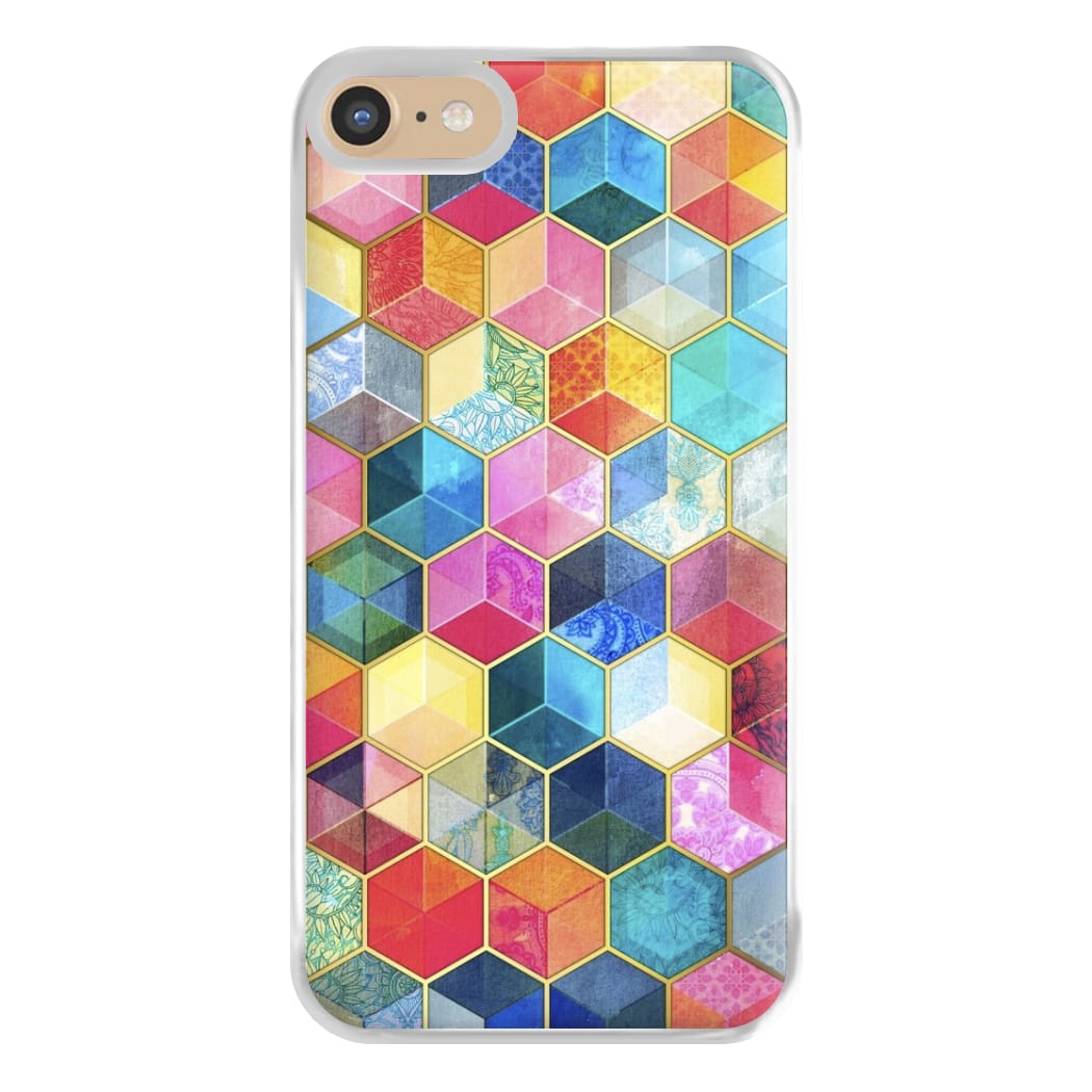 Colourful Honeycomb Pattern Phone Case for iPhone 6 / 7 / 8 / SE