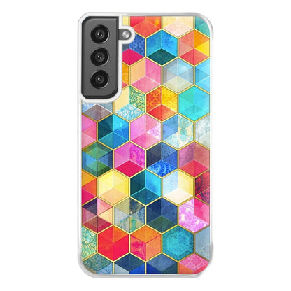 Colourful Honeycomb Pattern Phone Case for Galaxy S21FE