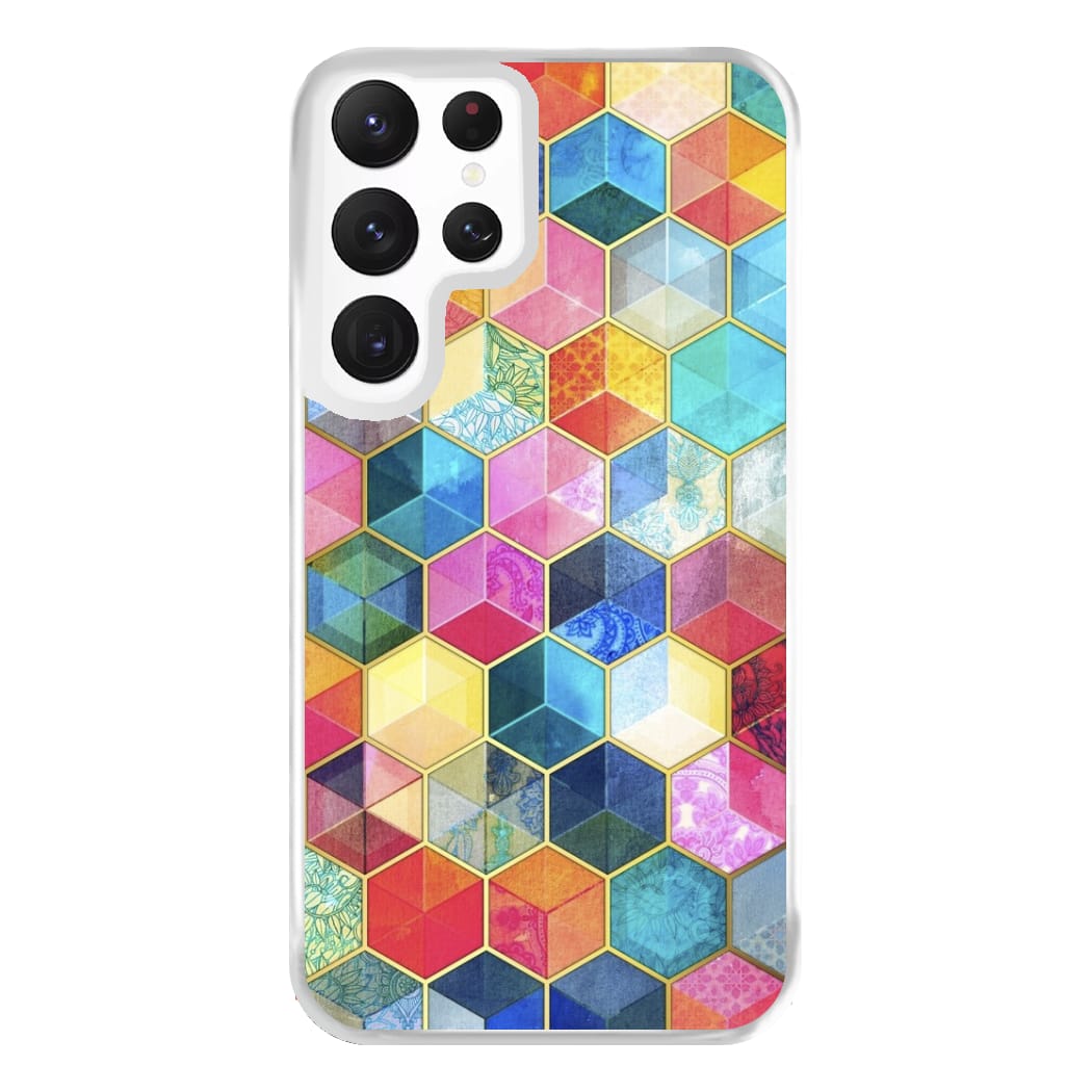 Colourful Honeycomb Pattern Phone Case for Galaxy S22 Ultra