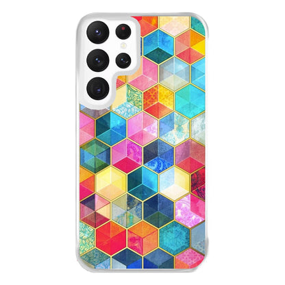 Colourful Honeycomb Pattern Phone Case for Galaxy S22 Ultra