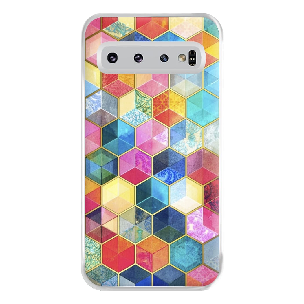 Colourful Honeycomb Pattern Phone Case for Galaxy S10 Plus