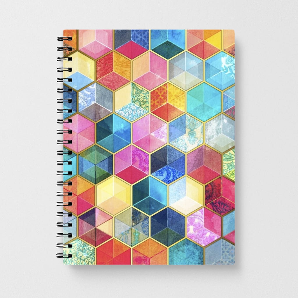 Colourful Honeycomb Pattern Notebook