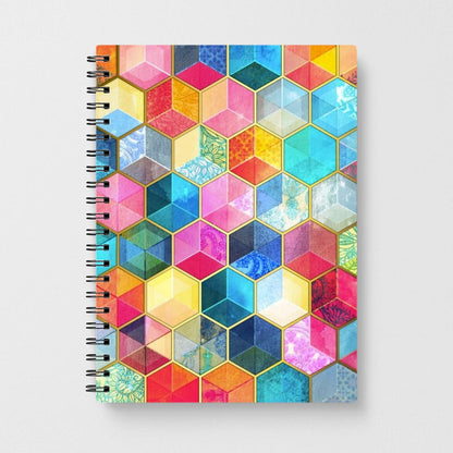 Colourful Honeycomb Pattern Notebook