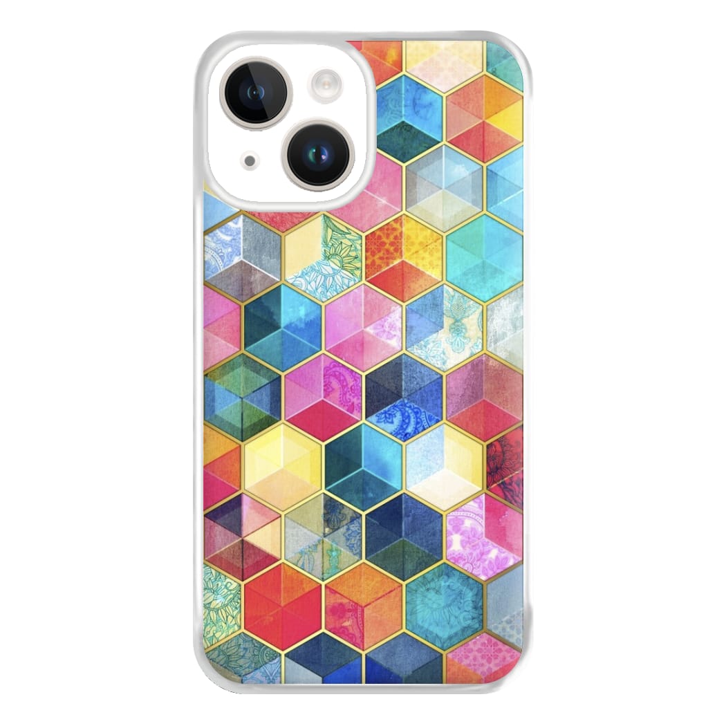 Colourful Honeycomb Pattern Phone Case for iPhone 14