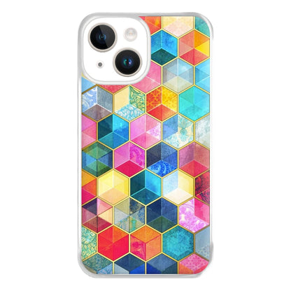 Colourful Honeycomb Pattern Phone Case for iPhone 14