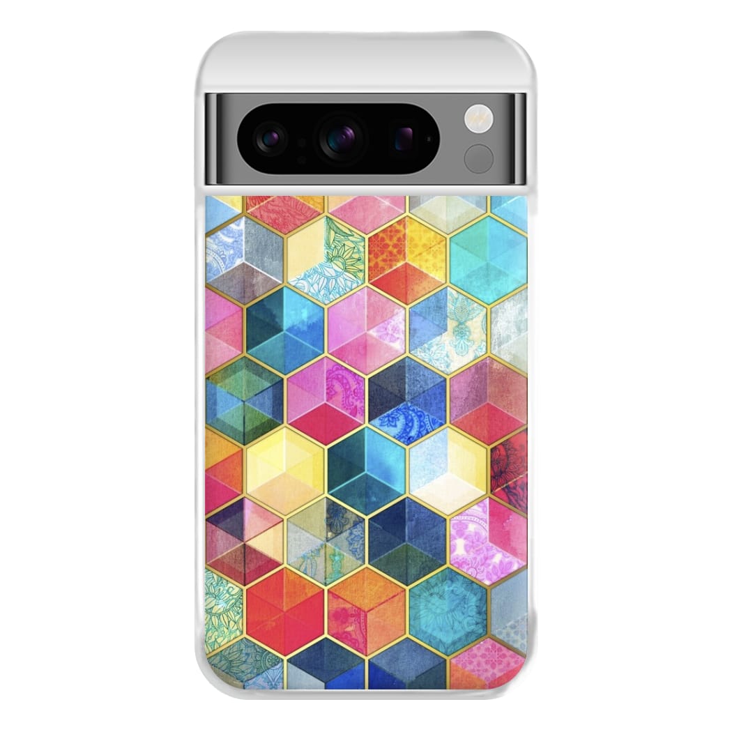 Colourful Honeycomb Pattern Phone Case for Google Pixel 8 Pro