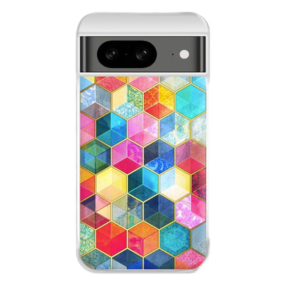 Colourful Honeycomb Pattern Phone Case for Google Pixel 8