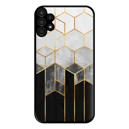 Black White & Gold Honeycomb Pattern Phone Case for Galaxy A13