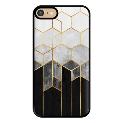 Black White & Gold Honeycomb Pattern Phone Case for iPhone 6 / 7 / 8 / SE