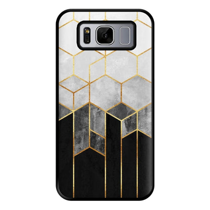 Black White & Gold Honeycomb Pattern Phone Case for Galaxy S8 Plus