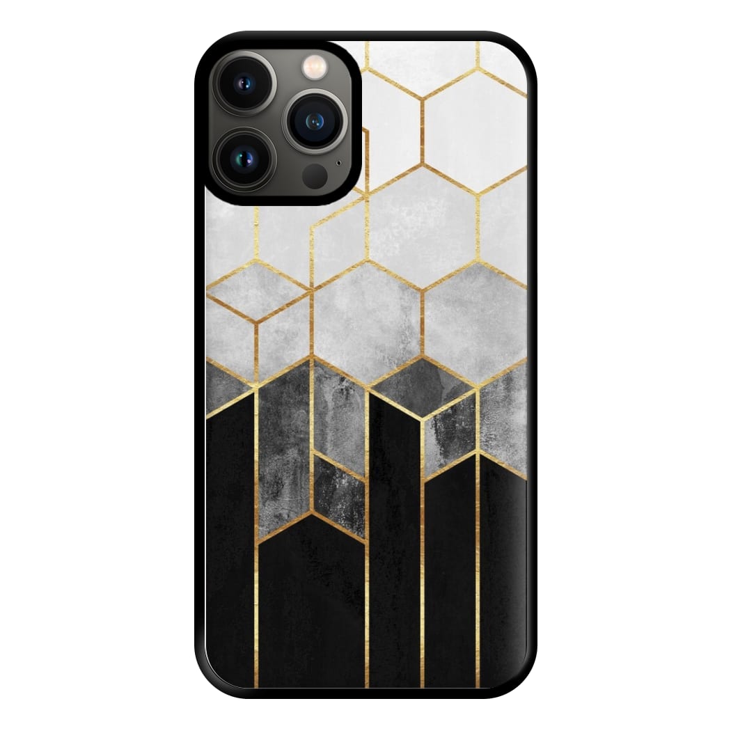 Black White & Gold Honeycomb Pattern Phone Case for iPhone 11 Pro Max