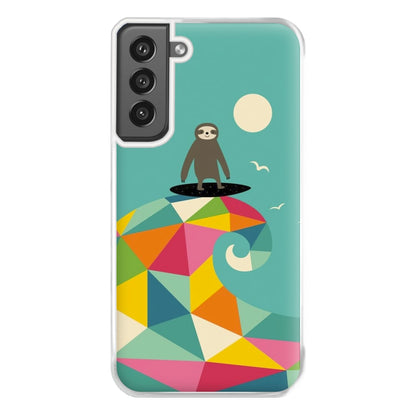 Surfing Sloth Phone Case for Galaxy S21FE