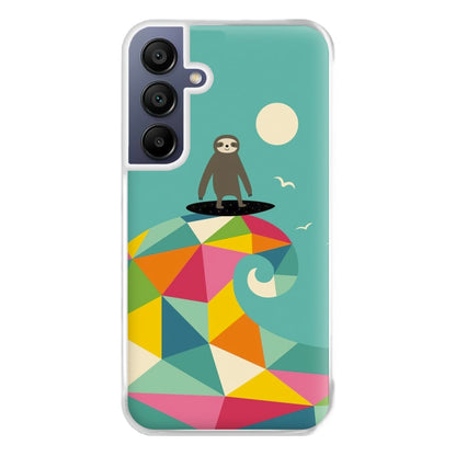 Surfing Sloth Phone Case for Galaxy A16