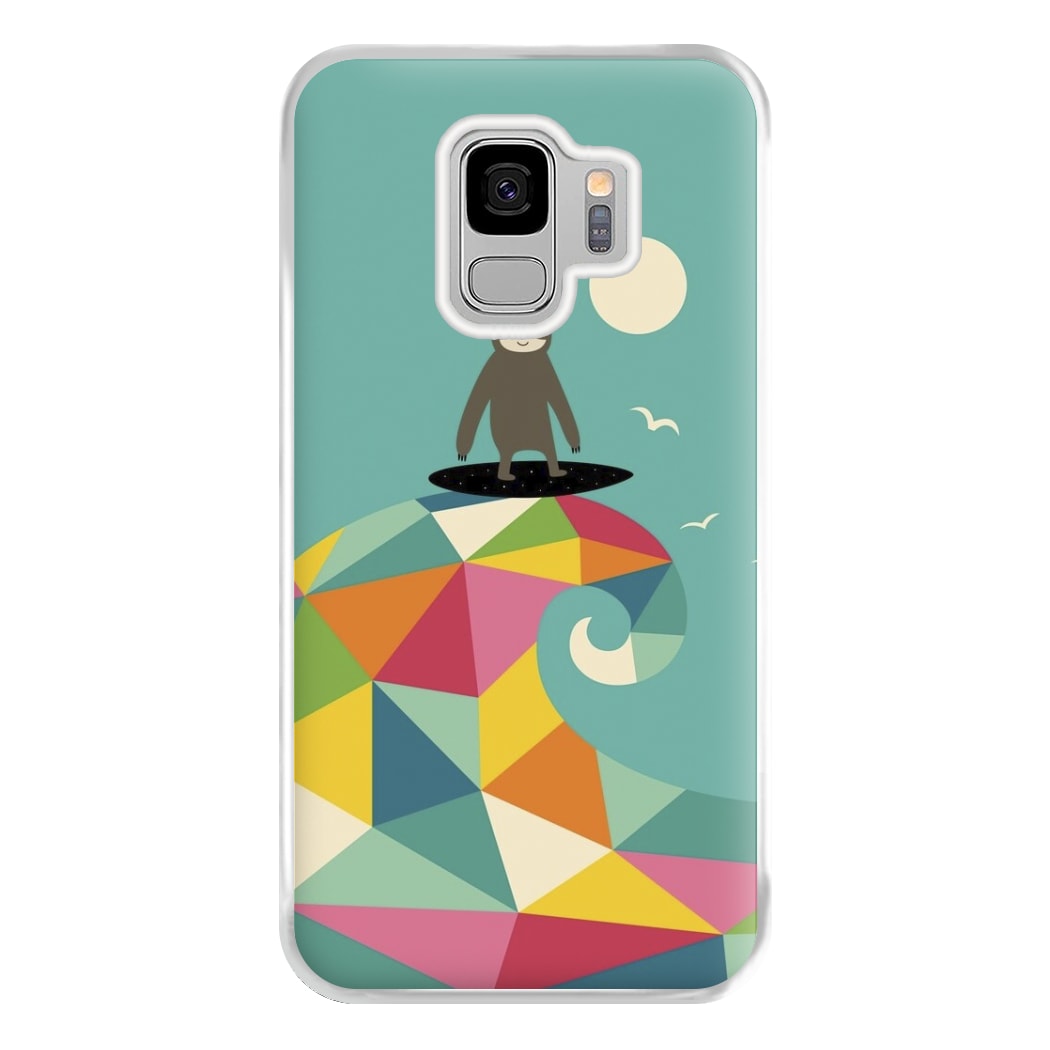 Surfing Sloth Phone Case for Galaxy S9 Plus