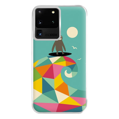 Surfing Sloth Phone Case for Galaxy S20 Ultra