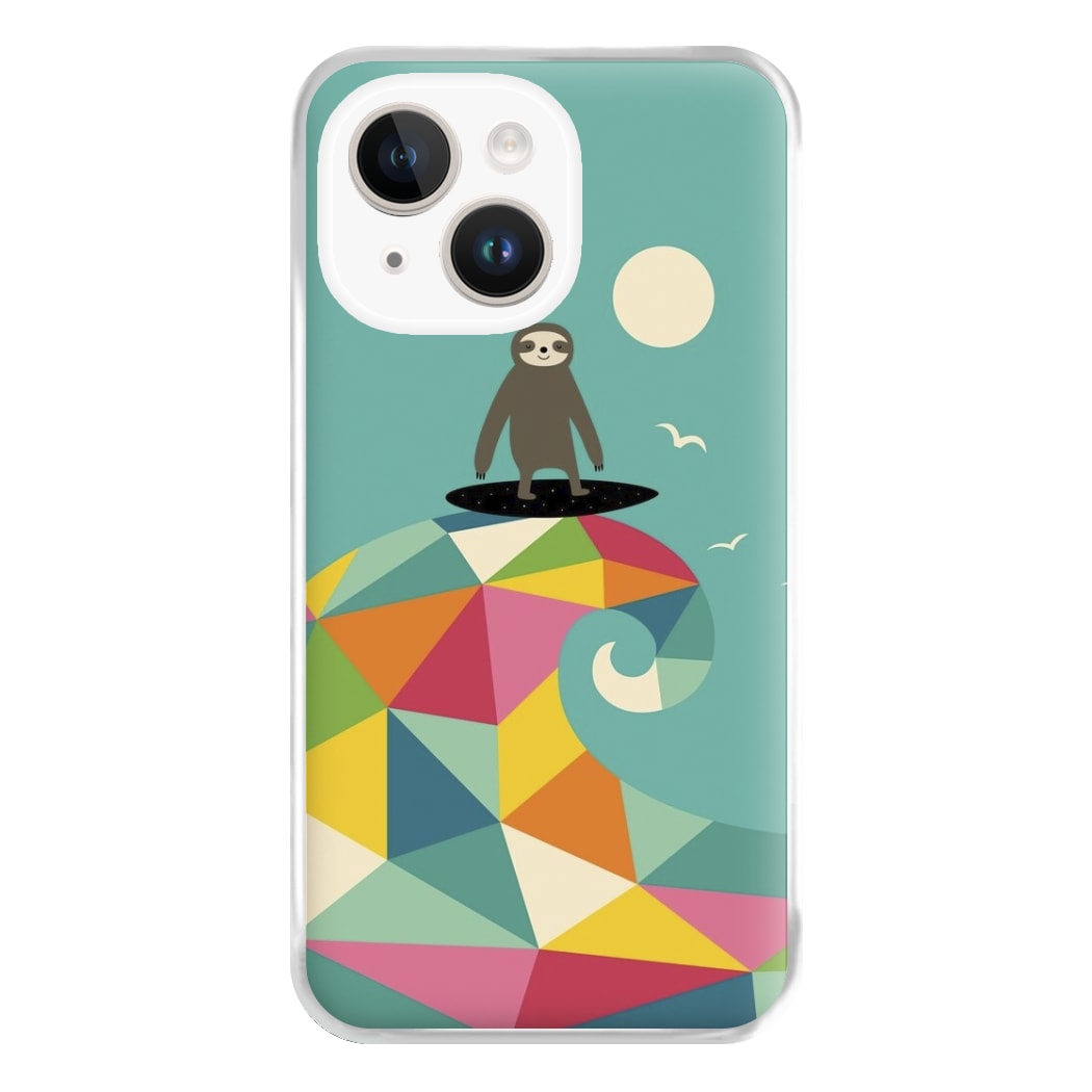 Surfing Sloth Phone Case for iPhone 14 Plus