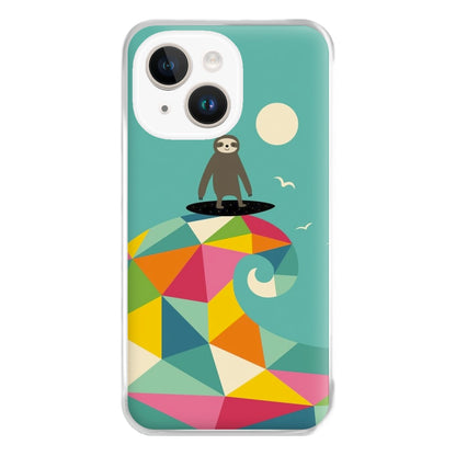 Surfing Sloth Phone Case for iPhone 14 Plus