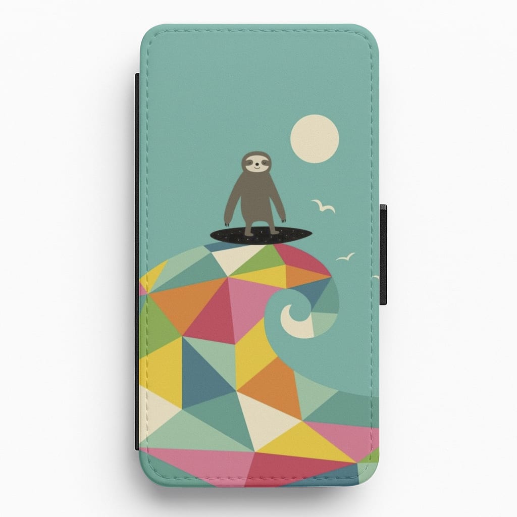 Surfing Sloth Flip / Wallet Phone Case
