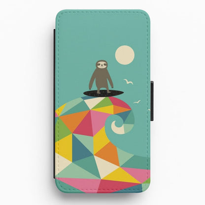 Surfing Sloth Flip / Wallet Phone Case