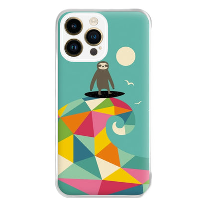 Surfing Sloth Phone Case for iPhone 14 Pro Max