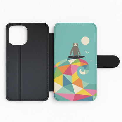 Surfing Sloth Flip Phone Case