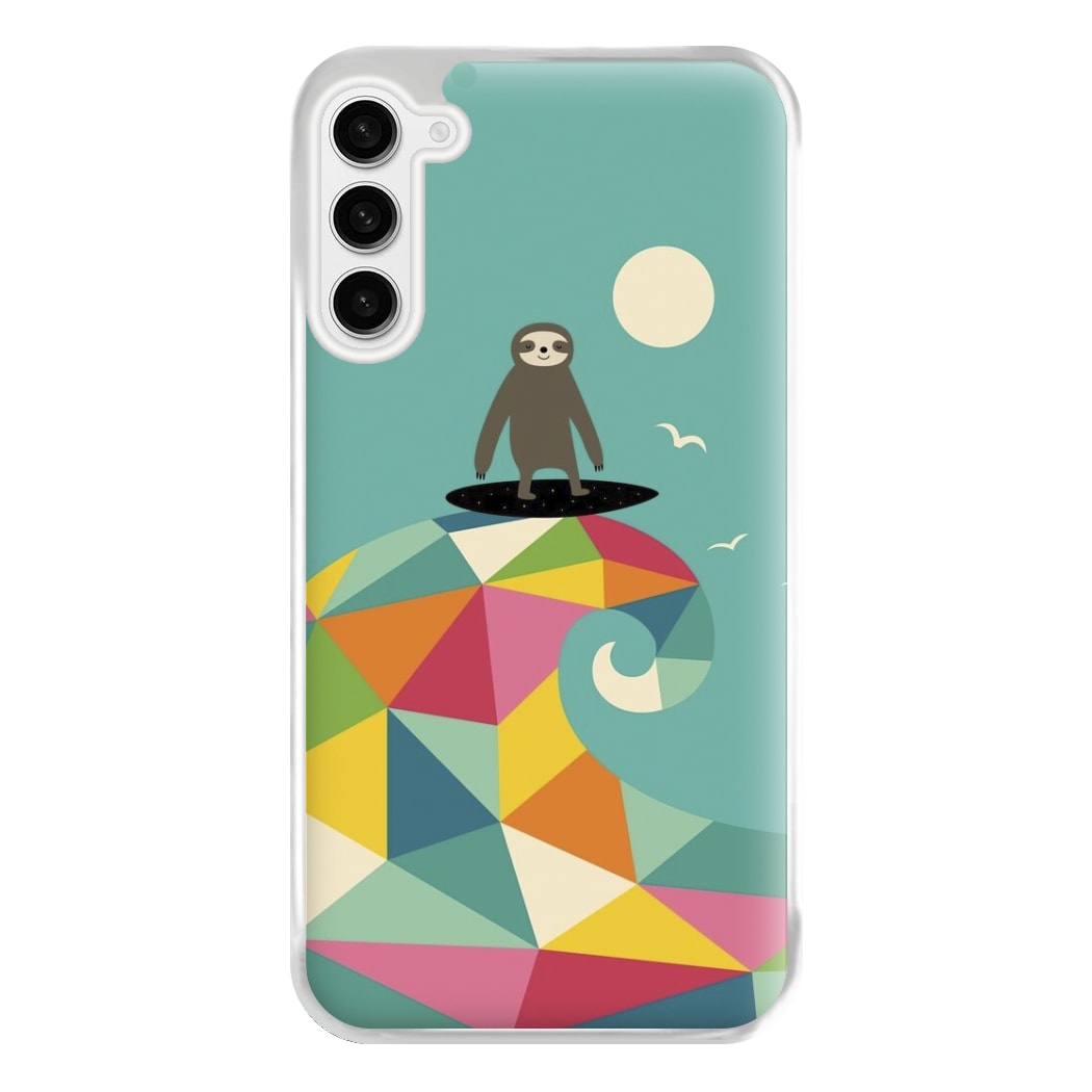 Surfing Sloth Phone Case for Galaxy S23FE