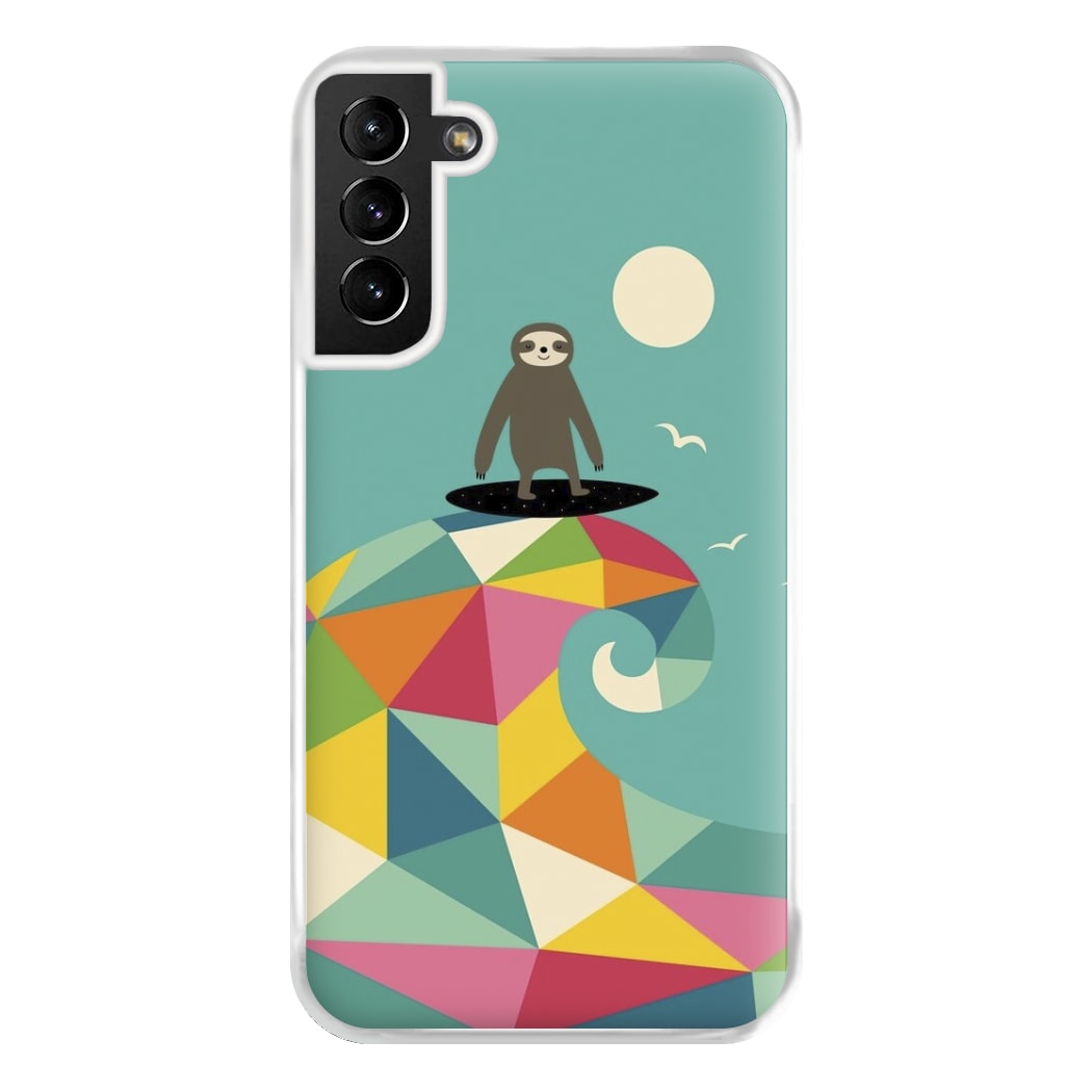 Surfing Sloth Phone Case for Galaxy S21 Plus