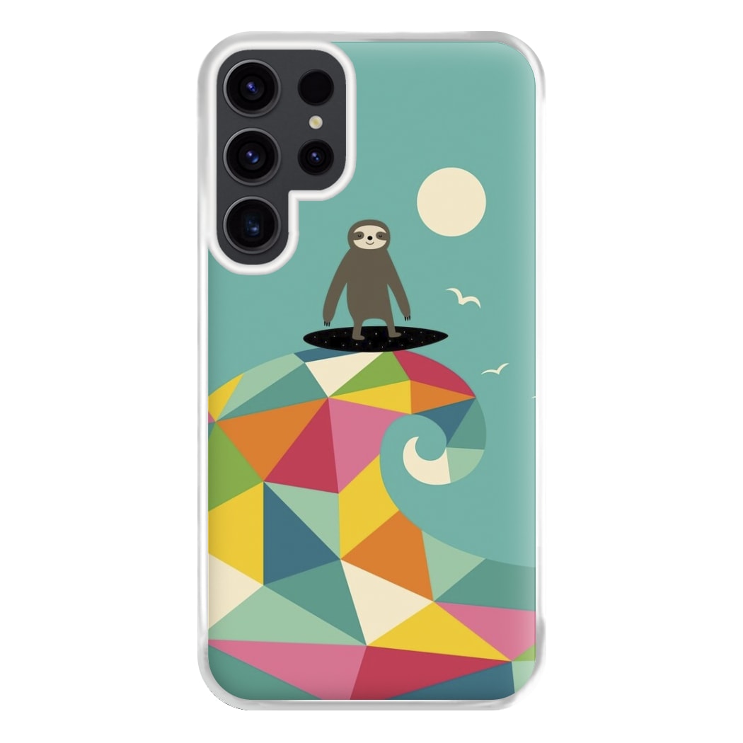 Surfing Sloth Phone Case for Galaxy S23 Ultra