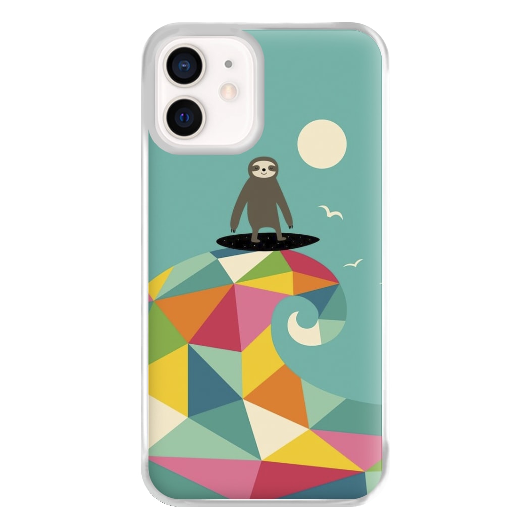 Surfing Sloth Phone Case for iPhone 13 Mini