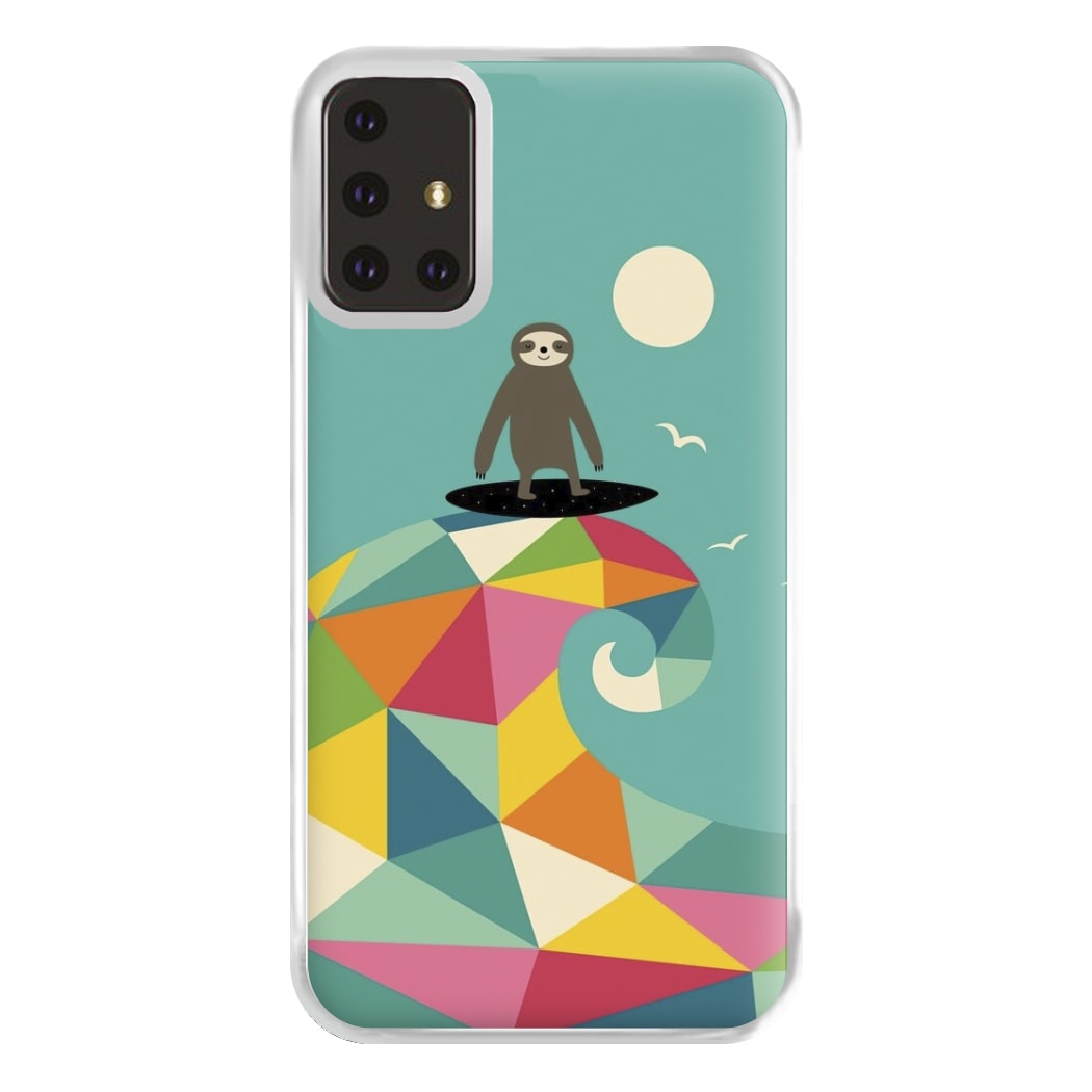 Surfing Sloth Phone Case for Galaxy A71