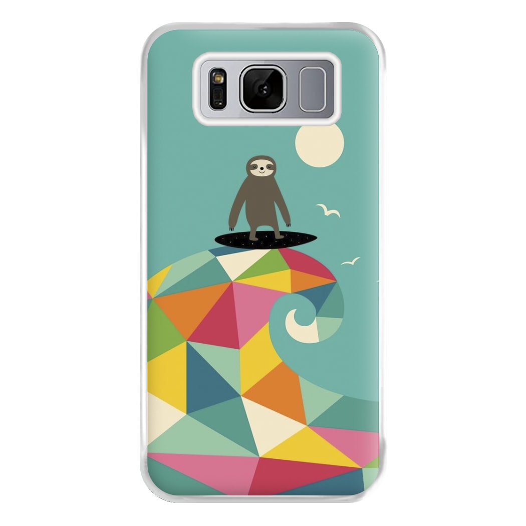 Surfing Sloth Phone Case for Galaxy S8 Plus