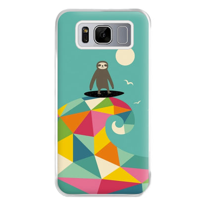 Surfing Sloth Phone Case for Galaxy S8 Plus