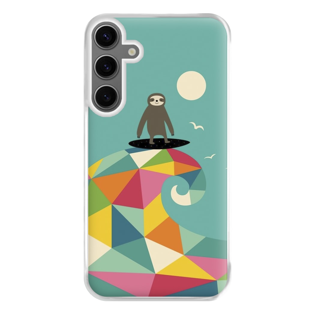 Surfing Sloth Phone Case for Galaxy S24FE