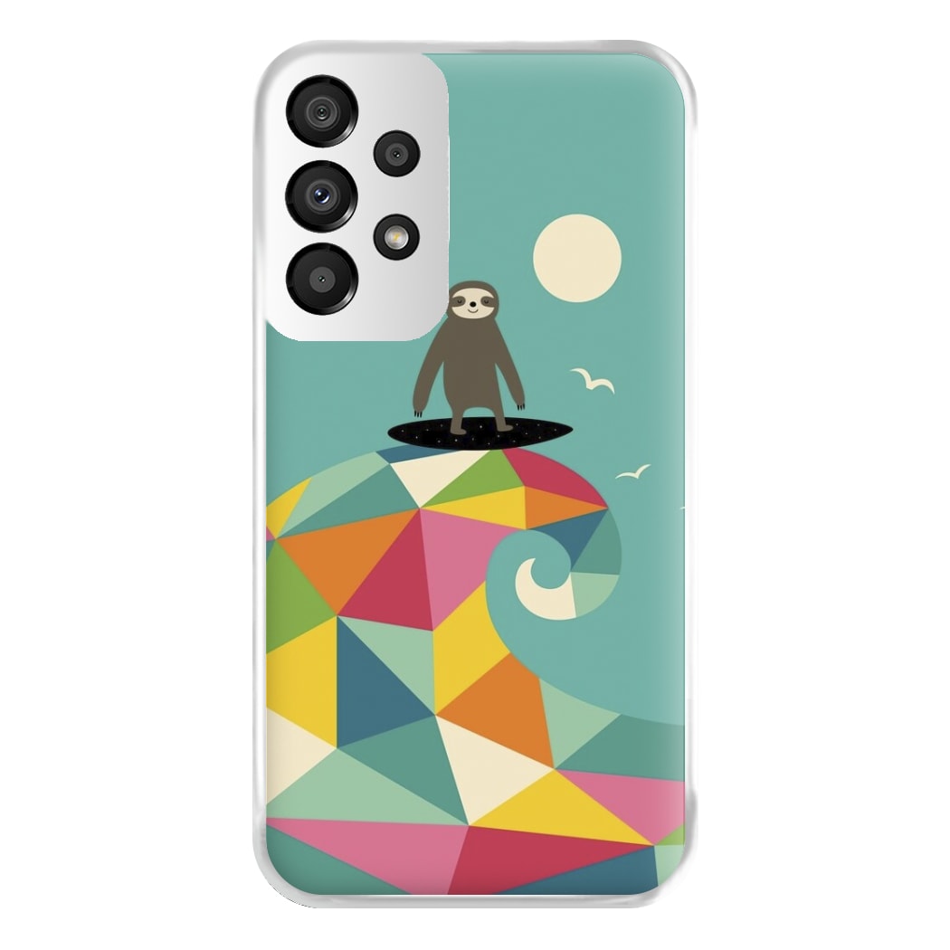 Surfing Sloth Phone Case for Galaxy A33