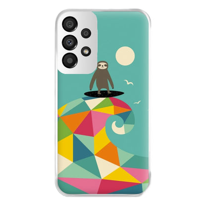 Surfing Sloth Phone Case for Galaxy A33