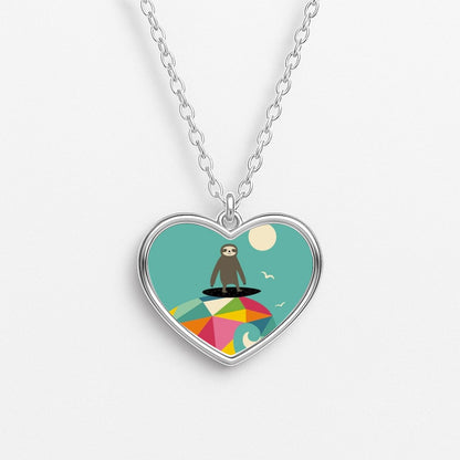 Surfing Sloth Necklace