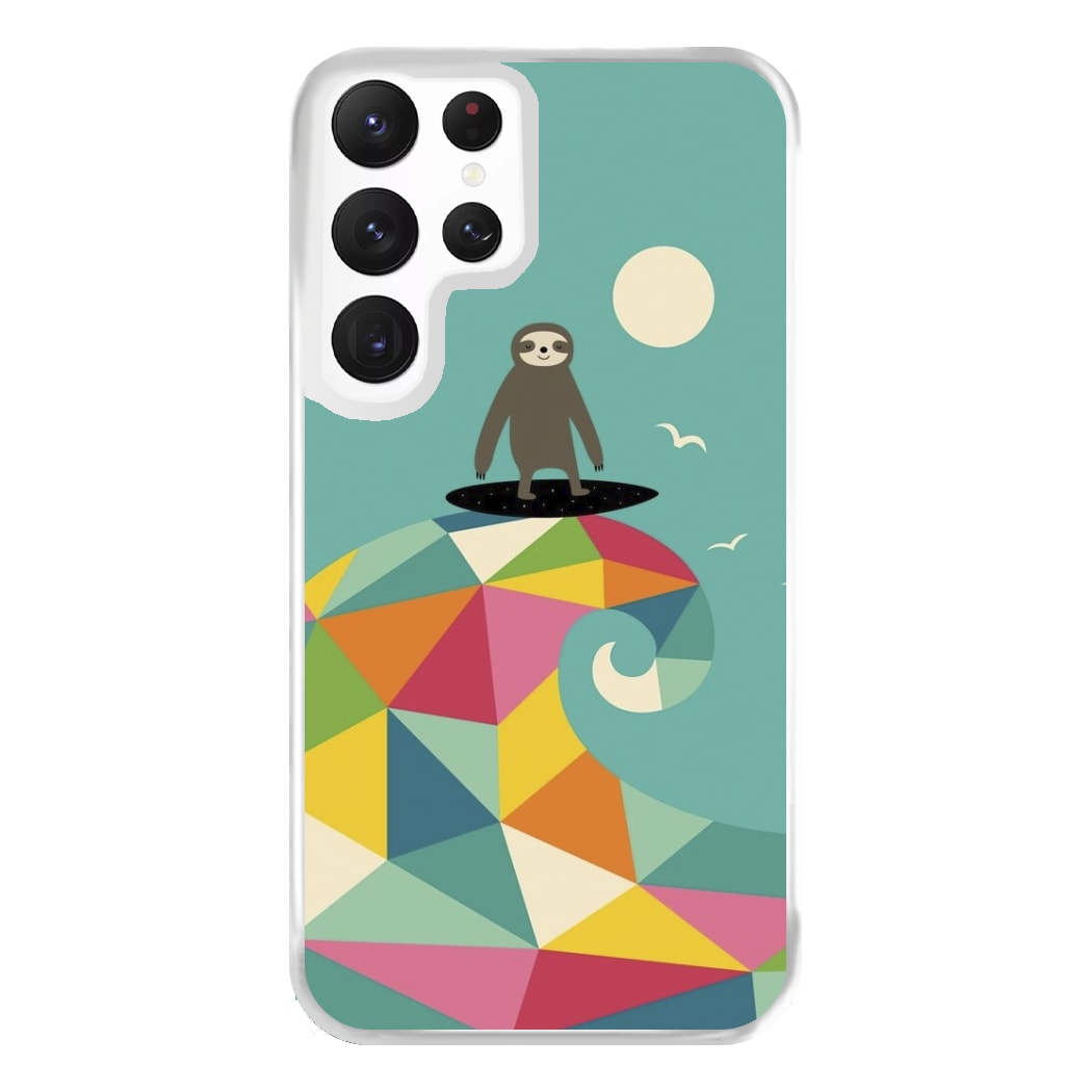 Surfing Sloth Phone Case for Galaxy S22 Ultra