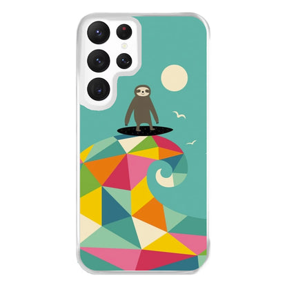 Surfing Sloth Phone Case for Galaxy S22 Ultra