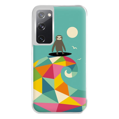 Surfing Sloth Phone Case for Galaxy S20FE