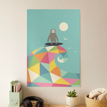 Surfing Sloth Poster
