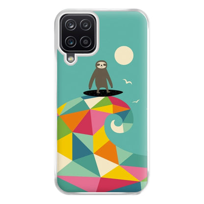 Surfing Sloth Phone Case for Galaxy A12