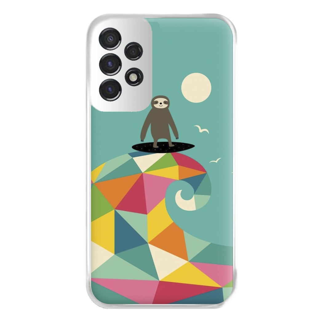 Surfing Sloth Phone Case for Galaxy A53