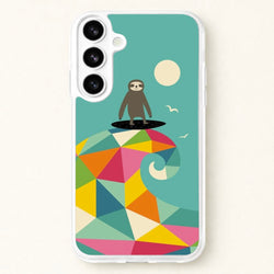 Surfing Sloth Phone Case for Galaxy S26 Plus