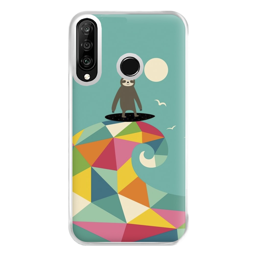 Surfing Sloth Phone Case for Huawei P30 Lite