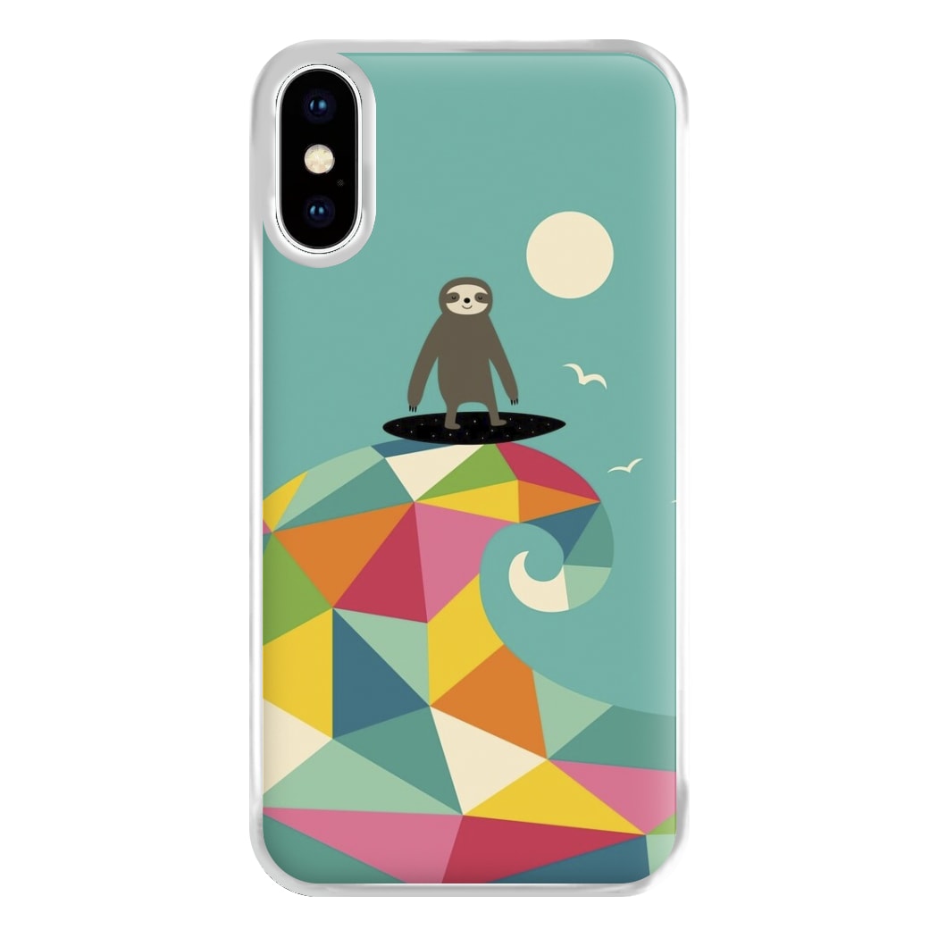 Surfing Sloth Phone Case for iPhone XS Max