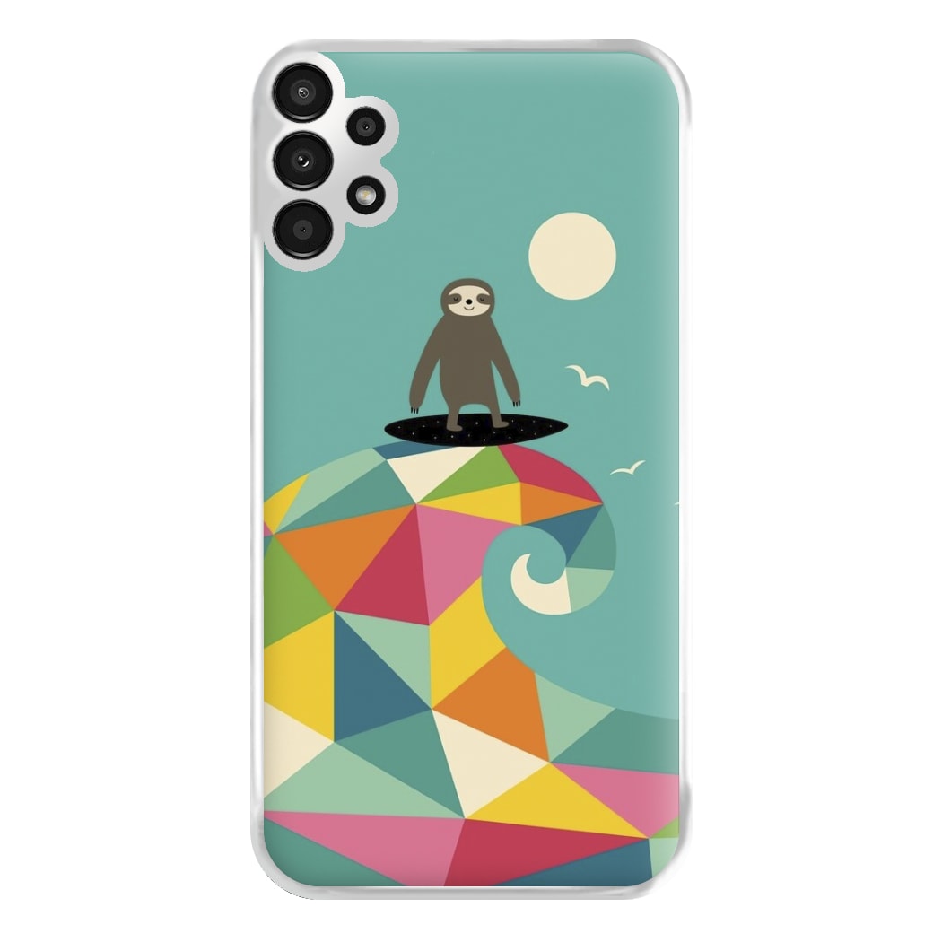 Surfing Sloth Phone Case for Galaxy A13