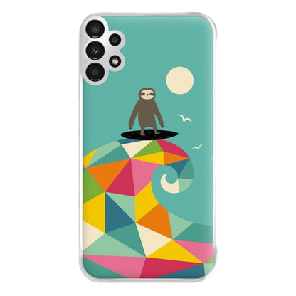 Surfing Sloth Phone Case for Galaxy A13