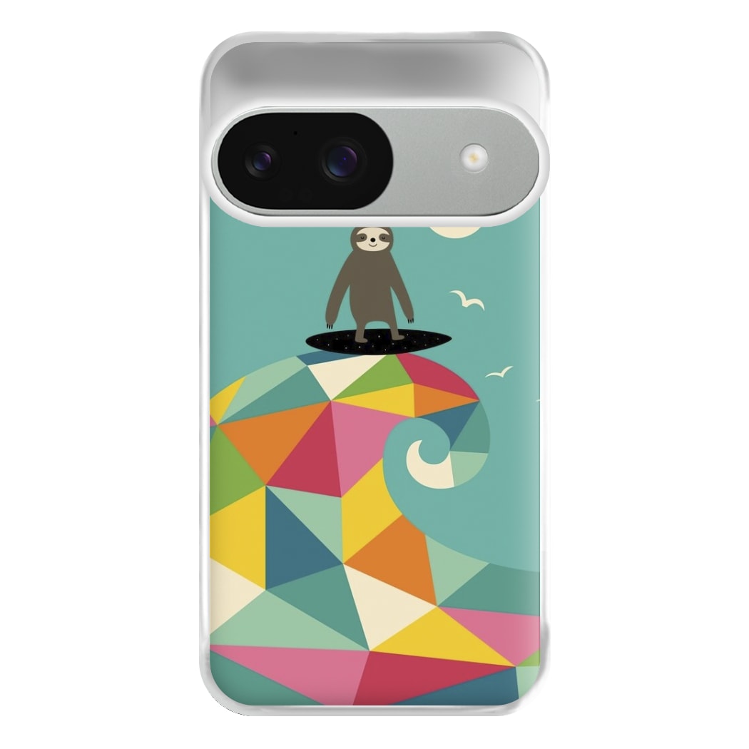 Surfing Sloth Phone Case for Google Pixel 9 / 9 Pro