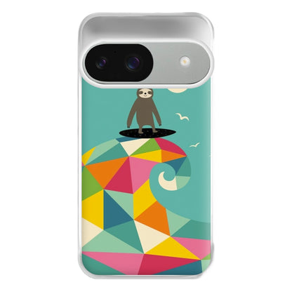 Surfing Sloth Phone Case for Google Pixel 9 / 9 Pro