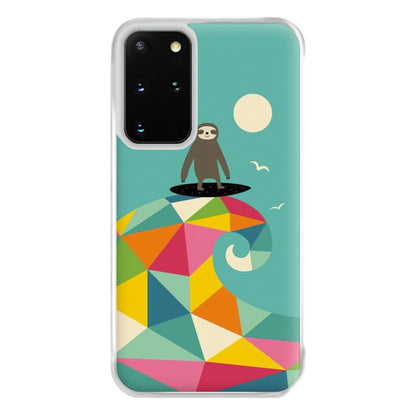 Surfing Sloth Phone Case for Galaxy S20 Plus